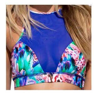 Luli Fama GORGEOUS CHAOS - Elastic Band Sports Bra Size S NWT